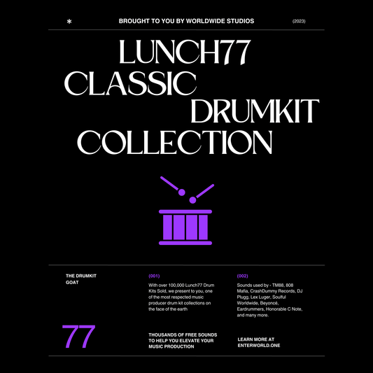 Lunch77 Classic Drum Kit Collection - Premium Drum Kit from WORLDWIDE STUDIOS - Just $0! Shop now at WORLDWIDE STUDIOS 
